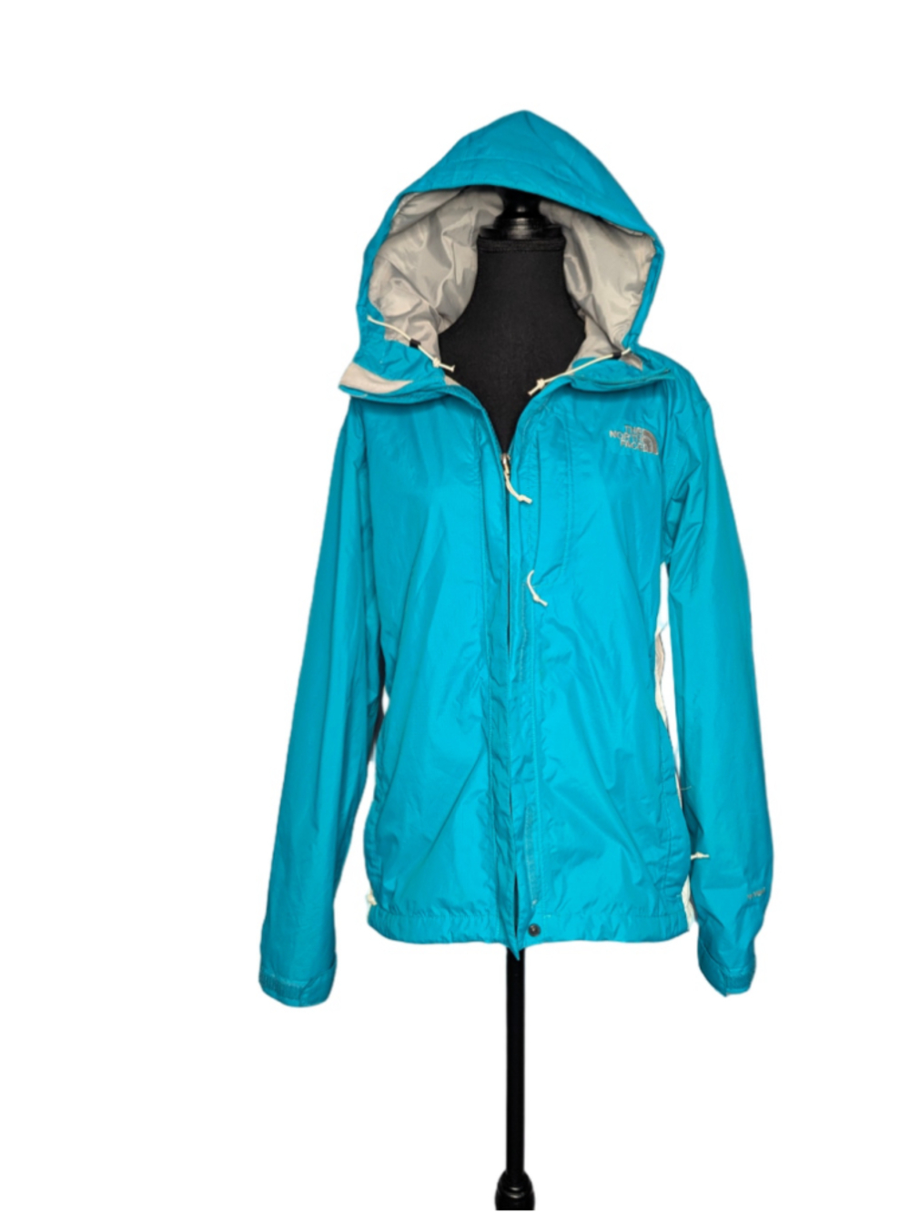 The North Face Women's Large Stinson HyVent Rain Jacket Blue/White Packable